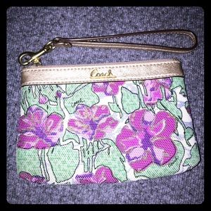 Coach floral wristlet